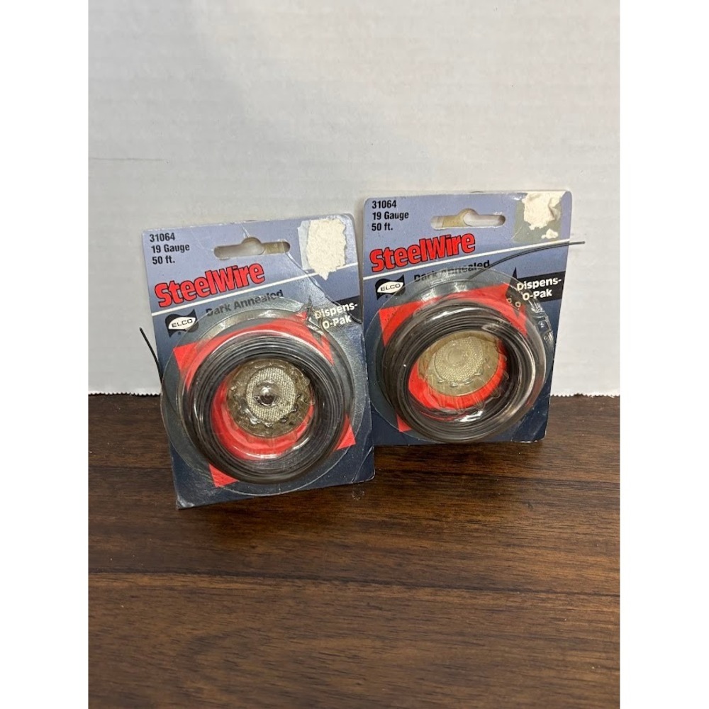 Elco Steel Wire 19 Gauge 50ft Dark Annealed Dispens-O-Pak 2 Pack 31064